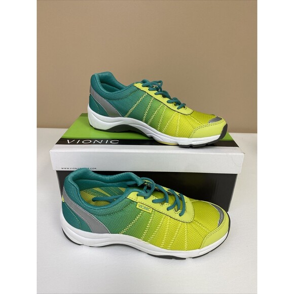 Vionic Alliance Green Yellow Orthaheel Tech Athletic Shoes Women’s Size 6 - Picture 1 of 9